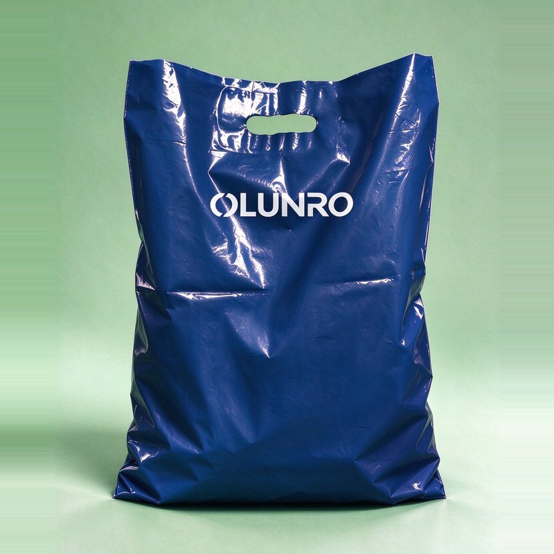 PCR PE Films & Bags | GRS Certified Recycled Packaging Die-cut Handle Bag - Navy — Supermarket · Canada